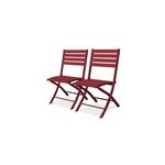 Chaise de jardin pliante marius aluminium rouge carmin h. 82 cm city garden (lot de 2)