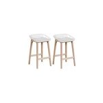 Chaise en plastique blanc et pieds en bois homesight malmo, 2 pices
