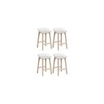 Chaise en plastique blanc et pieds en bois homesight malmo, 4 pièces Chaise en plastique blanc et pieds en bois homesight malmo, 4 pièces