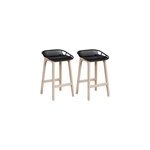 Chaise en plastique noir et pieds en bois homesight malmo, 2 pièces Chaise en plastique noir et pieds en bois homesight malmo, 2 pièces