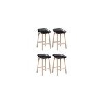 Chaise en plastique noir et pieds en bois homesight malmo, 4 pièces Chaise en plastique noir et pieds en bois homesight malmo, 4 pièces