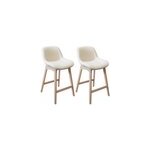 Chaise en tissu bouclette blanc et pieds en bois homesight milk, 2 pièces Chaise en tissu bouclette blanc et pieds en bois homesight milk, 2 pièces