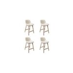 Chaise en tissu bouclette blanc et pieds en bois homesight milk, 4 pices
