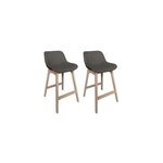 Chaise en tissu gris clair et pieds en bois homesight mellow, 2 pièces Chaise en tissu gris clair et pieds en bois homesight mellow, 2 pièces