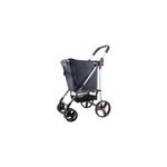 Chariot de course pliable 4 roues bleu marine rolser