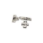 Charnière invisible clipsable acier nickelé pour porte à recouvrement diall Ø35 mm 110°, lot de 2 Charnière invisible clipsable acier nickelé pour porte à recouvrement diall Ø35 mm 110°, lot de 2