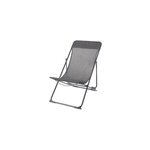 Chilienne en mtal et toile goodhome joline gris