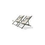 Chilienne pliante julia aluminium vert kaki l. 93 / 102 x l. 58 cm city garden (lot de 2)