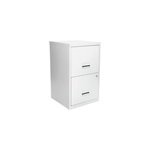 Classeur pour dossiers suspendus en mtal blanc snor 2 tiroirs h. 66 x l. 40 x p. 41 cm