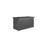 Coffre de jardin m�tal 800 l, l. 181 x h. 71 x p. 70, 5 cm, gris fonc�, biohort t180