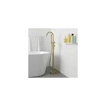 Colonne de baignoire �lot + flexible + douchette, dor� bross�, goodhome owens