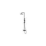 Colonne de bain / douche thermostatique avec pommeau, douchette 3 jets, flexible, barre r�glable, noir, ...