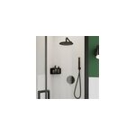 Colonne de douche m�canique encastr�e en laiton massif finition noir mat, goodhome owens
