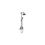 Colonne de douche m�canique avec pommeau + douchette 1 jet + flexible + barre r�glable, noir, edouard ...