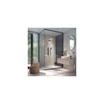 Colonne de douche thermostatique hydromassante avec tablette, pomme de tête, douchette et flexible, en ... Colonne de douche thermostatique hydromassante avec tablette, pomme de tête, douchette et flexible, en ...
