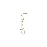 Colonne de douche thermostatique avec pommeau + douchette 3 jets + flexible + barre r�glable, bronze ...