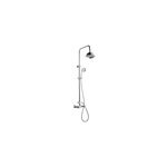 Colonne de douche thermostatique avec pommeau + douchette 1 jet + flexible + barre réglable, chrome, ... Colonne de douche thermostatique avec pommeau + douchette 1 jet + flexible + barre réglable, chrome, ...