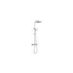 Colonne de douche thermostatique avec pommeau + douchette 3 jets + flexible + barre r�glable, chrome, ...