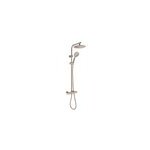 Colonne de douche thermostatique avec pommeau + douchette 3 jets + flexible + barre réglable, inox brossé, ... Colonne de douche thermostatique avec pommeau + douchette 3 jets + flexible + barre réglable, inox brossé, ...