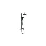 Colonne de douche thermostatique avec pommeau et douchette 3 jets, noir, kramer saro