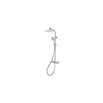Colonne de douche thermostatique avec pommeau + douchette + flexible + barre rglable, chrome, hansgrohe ...