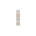 Colonne de rangement blanche sur pieds avec tiroirs et porte effet chne goodhome atomia h. 161 x l. ...