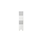 Colonne de rangement blanche sur pieds avec tiroirs et porte goodhome atomia h. 161 x l. 37, 5 x p. 35 ...