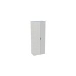 Colonne de salle de bains suspendue 2 portes blanc mat et miroir l. 60 cm x h. 160 x p. 35 cm, pamili ...