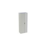 Colonne de salle de bains suspendue 2 portes blanc brillant et miroir l. 60 cm x h. 160 x p. 35 cm, pamili ...