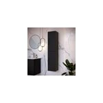 Colonne de salle de bains suspendue noir mat l. 30 x h. 140 x p. 27 cm 2 portes, noctis