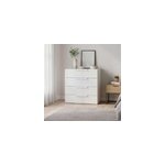 Commode blanche 4 tiroirs goodhome atomia h. 75 x l. 75 x p. 45 cm