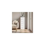 Commode blanche 6 tiroirs goodhome atomia h. 112, 5 x l. 37, 5 x p. 45 cm