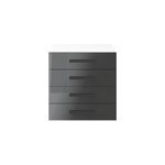 Commode blanche et anthracite brillant 4 tiroirs goodhome atomia h. 75 x l. 75 x p. 47 cm Commode blanche et anthracite brillant 4 tiroirs goodhome atomia h. 75 x l. 75 x p. 47 cm