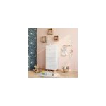 Commode blanche sur pieds 6 tiroirs chambre enfant goodhome atomia h. 123 x l. 50 x p. 45 cm Commode blanche sur pieds 6 tiroirs chambre enfant goodhome atomia h. 123 x l. 50 x p. 45 cm