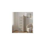 Commode effet ch�ne 6 tiroirs goodhome atomia h. 112, 5 x l. 37, 5 x p. 45 cm