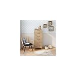 Commode effet chêne sur pieds 6 tiroirs chambre enfant goodhome atomia h. 123 x l. 50 x p. 45 cm Commode effet chêne sur pieds 6 tiroirs chambre enfant goodhome atomia h. 123 x l. 50 x p. 45 cm