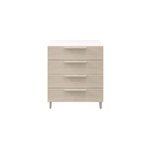 Commode sur pieds blanche et effet chêne 4 tiroirs goodhome atomia h. 86 x l. 75 x p. 47 cm Commode sur pieds blanche et effet chêne 4 tiroirs goodhome atomia h. 86 x l. 75 x p. 47 cm