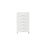 Commode sur pieds blanche et effet chne 6 tiroirs goodhome atomia h. 123, 5 x l. 75 x p. 45 cm