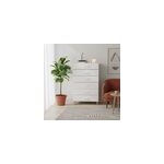 Commode sur pieds blanche et effet ch�ne 6 tiroirs goodhome atomia h. 123, 5 x l. 75 x p. 45 cm
