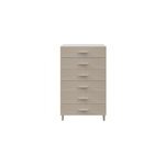 Commode sur pieds blanche et effet chne 6 tiroirs goodhome atomia h. 123, 5 x l. 75 x p. 47 cm