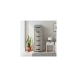 Commode sur pieds effet ch�ne gris� 6 tiroirs goodhome atomia h. 112, 5 x l. 37, 5 x p. 45 cm