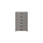 Commode sur pieds effet chne gris 6 tiroirs goodhome atomia h. 112, 5 x l. 75 x p. 45 cm