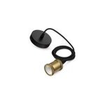 Cordon pour suspension noir avec douille gold mat, philips classique - e27 ip20 l. 2 m