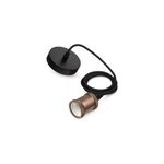 Cordon pour suspension noir avec douille rose gold mat philips vintage - e27 ip20 l. 2 m