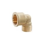 Coude laiton m�le femelle 15 / 21 (1 / 2 ; ), lot de 2