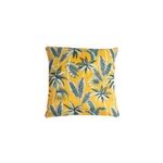 Coussin d'extrieur carr impermable imprim jungle jaune et vert l. 45 x l. 45cm deco&co