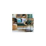 Coussin d'extrieur carr impermable imprim toucan tropical bleu l. 45 x l. 45cm deco&co