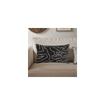 Coussin halia noir et blanc l. 50 x l. 30 cm