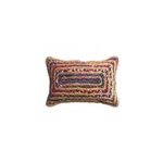 Coussin en jute et coton chindi multicouleurs l. 50 x l. 30cm ornami