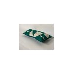 Coussin motif g�om�trique vert et blanc l. 70 x h. 30 cm